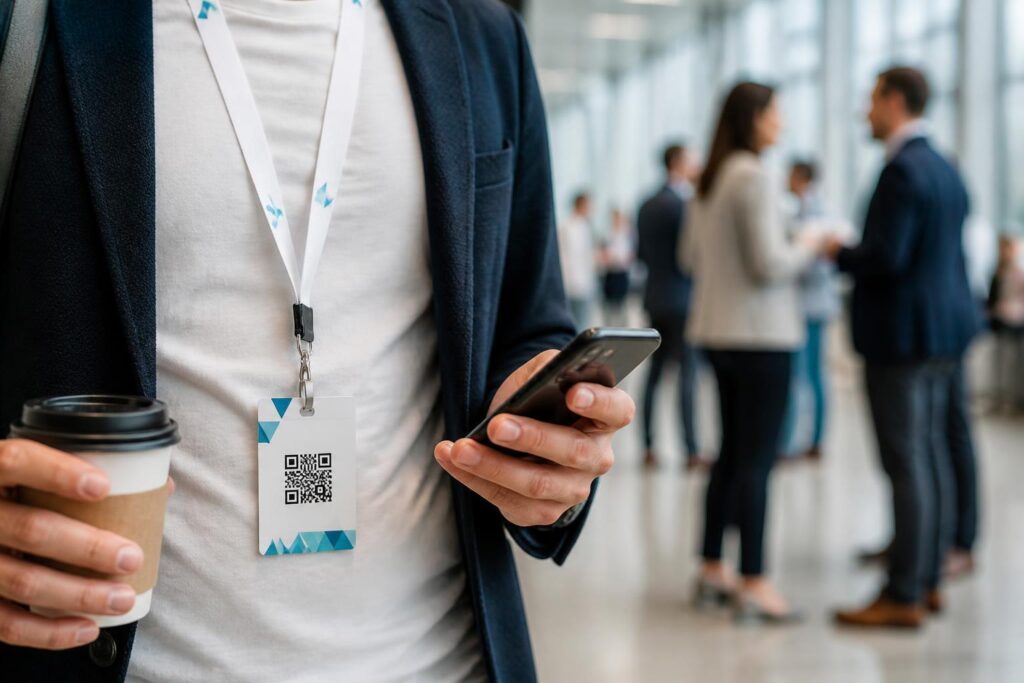 Lanyards mit Logo und QR-Code: Wie man digitale Informationen direkt am Besucher trägt